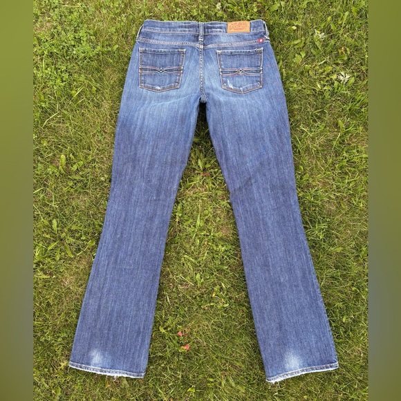 Lucky Brand Womens Larkspur 3D Zoe Bootcut Jeans Size 10/30 Distressed Dark Wash - Picture 1 of 15